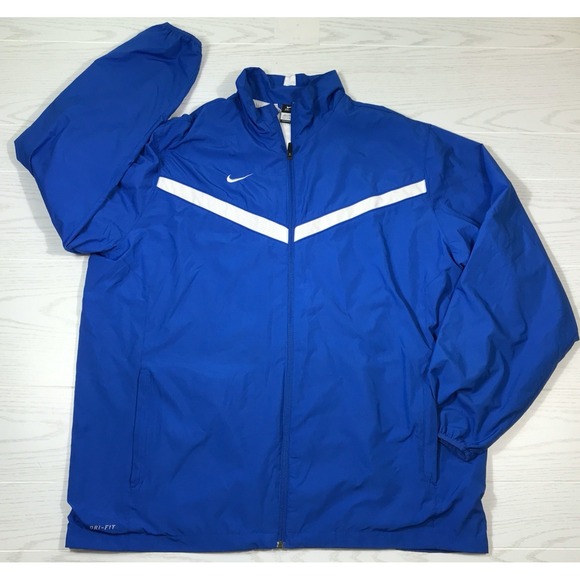 Nike Other - Nike Dri-Fit Windbreaker Jacket Men XXLT Blue Lined Full Zip Vented Zip Pockets